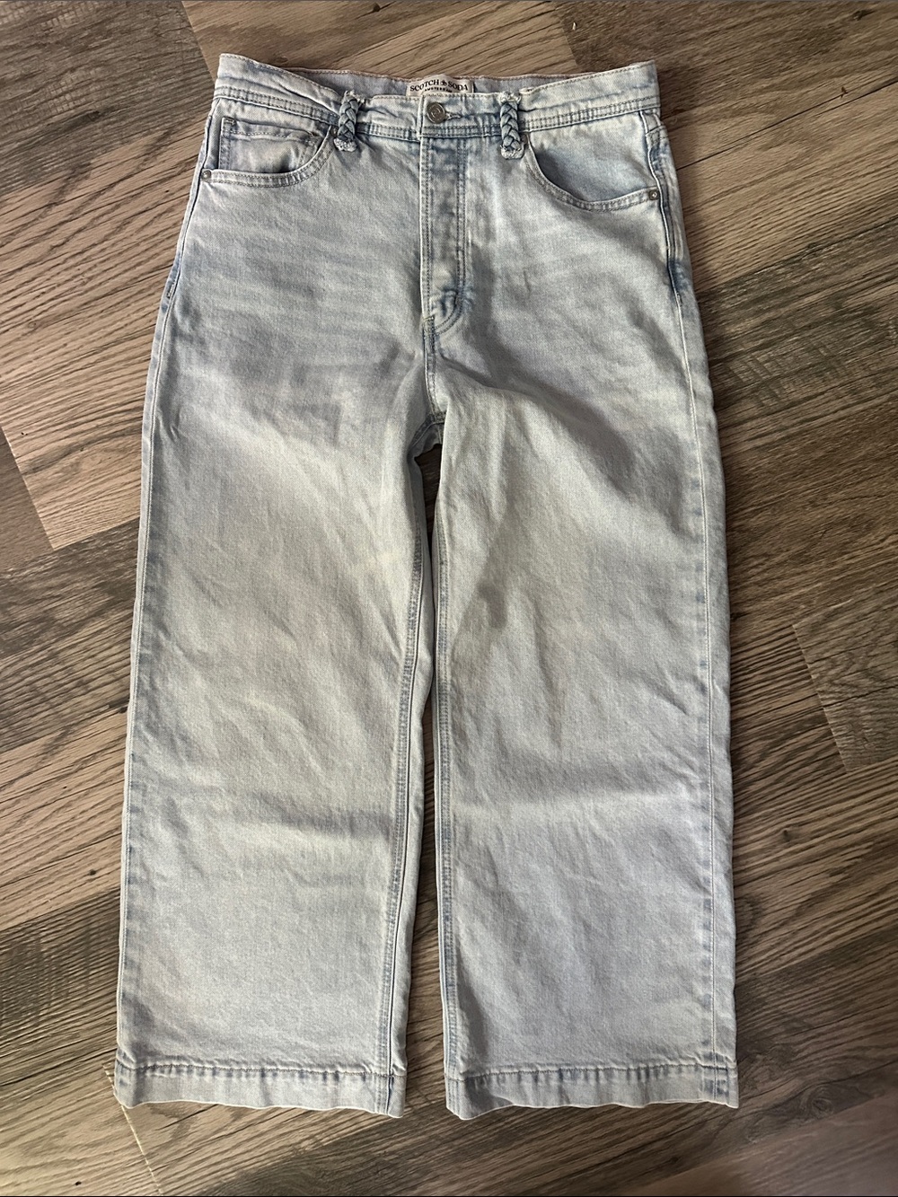 Scotch & Soda The Sky High Rise Wide Leg Jeans Light Wash Size 8/29
